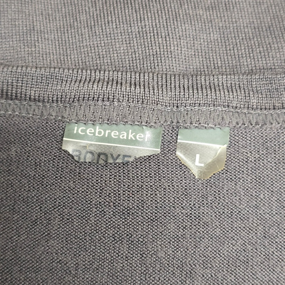 Icebreaker Merino Wool Shirt Mens Large Grey Red Base Layer Gorpcore Hiking - Picture 5 of 10